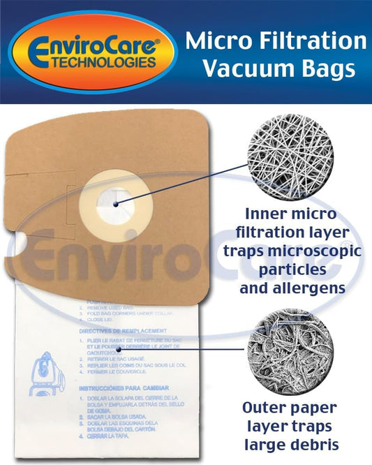 EnviroCare Replacement Micro Filtration Vacuum Bags made to fit Eureka Style MM Eureka Mighty Mite 3670 and 3680 Series Canisters 9 Bags