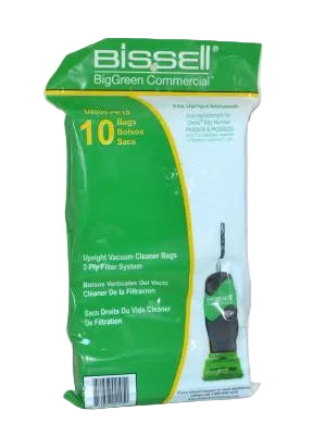 Bissell Big Green Lightweight Commercial Upright Vacum Cleaner Bags 10 Pk # U800PK10